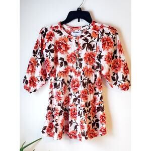 Old Navy Girls Cotton Floral Long Sleeve Dress Size 5 Feminine Kidcore Boho